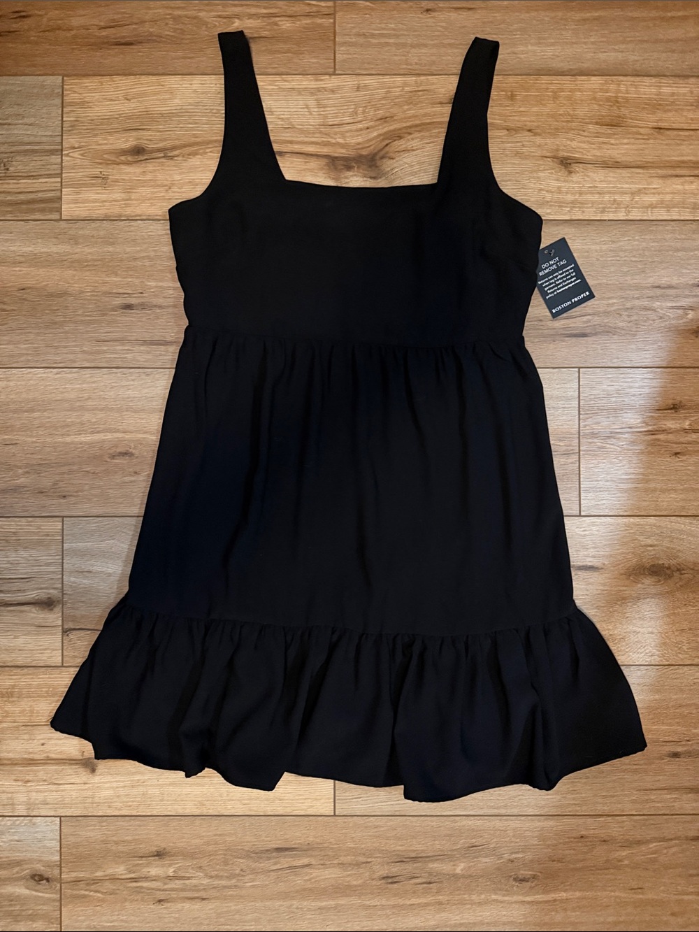 Boston Proper Woman’s Black Ruffle Hem Sundress